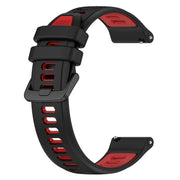 For Garmin Active S 18mm Sports Two-Color Silicone Watch Band(Black+Red)
