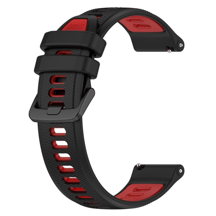 For Garmin Active S 18mm Sports Two-Color Silicone Watch Band(Black+Red)