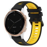 For Garmin Active S 18mm Sports Two-Color Silicone Watch Band(Black+Yellow)