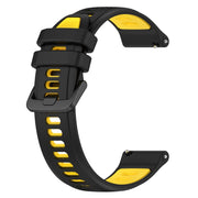 For Garmin Active S 18mm Sports Two-Color Silicone Watch Band(Black+Yellow)