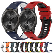 For Garmin Approach S40 20mm Sports Two-Color Silicone Watch Band(Black+Grey)