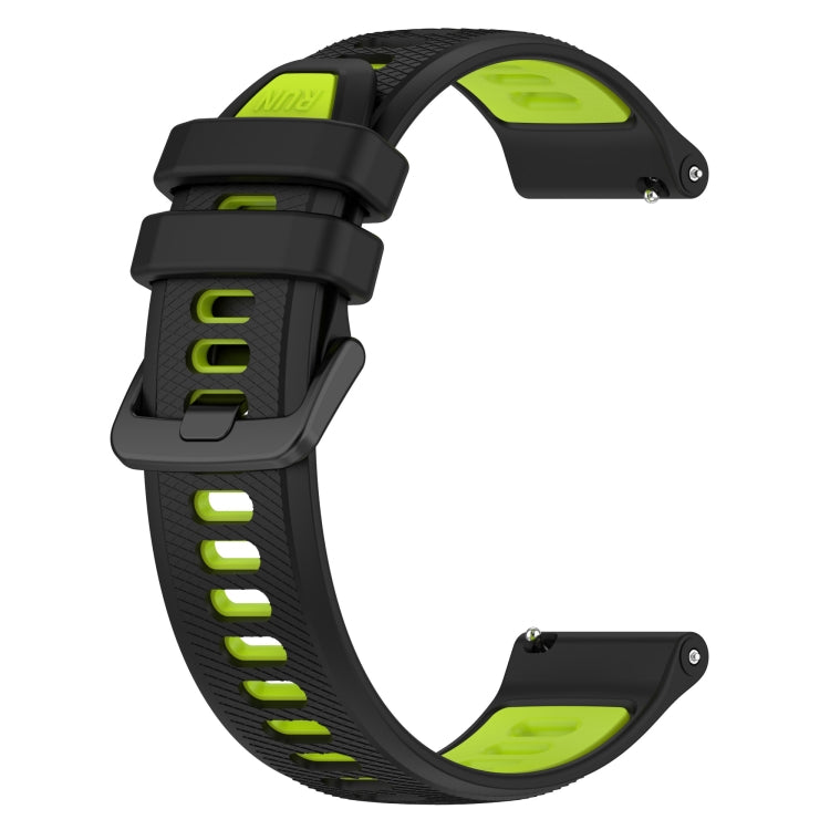 For Garmin Forerunner 55 20mm Sports Two-Color Silicone Watch Band(Black+Green)