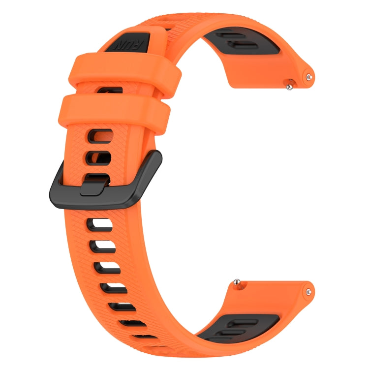 For Amazfit Pop Pro 20mm Sports Two-Color Silicone Watch Band(Orange+Black)