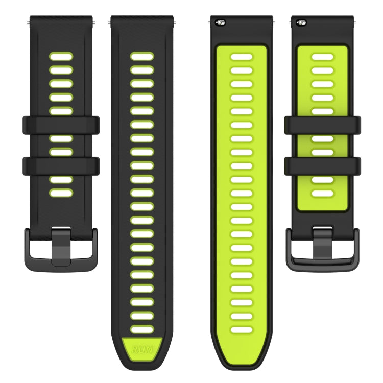 For Amazfit Bip3 20mm Sports Two-Color Silicone Watch Band(Midnight Blue+White)