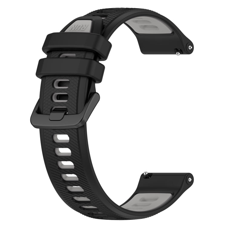 For Garmin Forerunner 255 22mm Sports Two-Color Silicone Watch Band(Black+Grey)