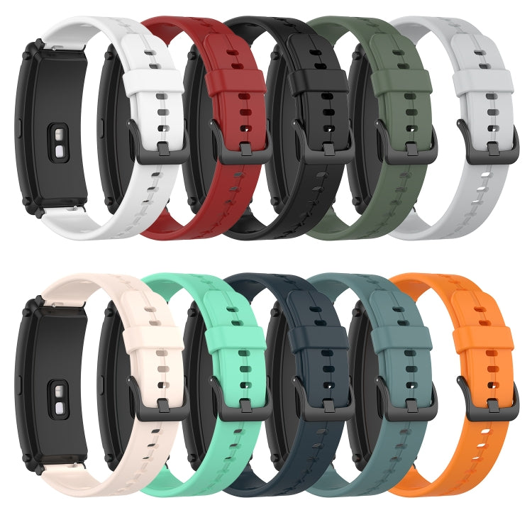 For Huawei Band 7 Solid Color Silicone Watch Band(Rock Cyan)