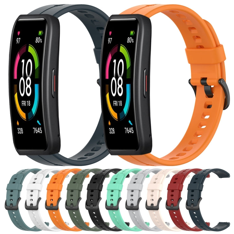 For Huawei Band 6 Solid Color Silicone Watch Band(Red)