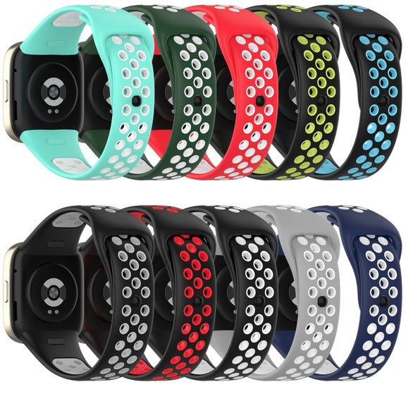 For Redmi Watch 3 Sports Two-Color Silicone Watch Band(Black+Red)