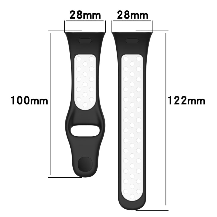 For Redmi Watch 3 Sports Two-Color Silicone Watch Band(Black+Red)