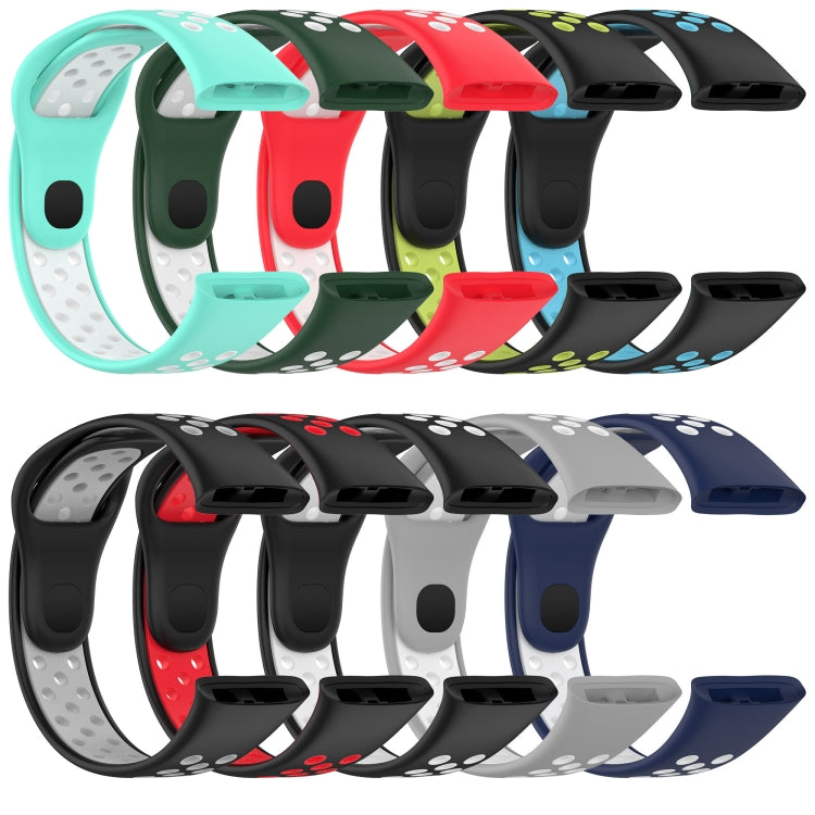 For Redmi Watch 3 Lite Sports Two-Color Silicone Watch Band(Teal+White)