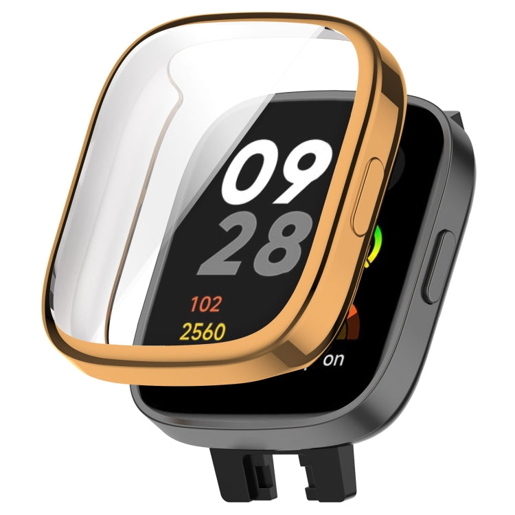 For Redmi Watch 3 TPU Fully Enclosed Watch Protective Case(Rose Gold)