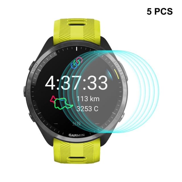 5pcs Compatible with Garmin Compatible witherunner 965 ENKAY 0.2mm 9H Tempered Glass Screen Protector Watch Film
