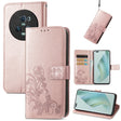 For Honor Magic5 Pro Four-leaf Clasp Embossed Buckle Leather Phone Case(Rose Gold) - free shipping - PMC TechLife - Order now!