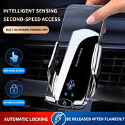 A2 Car Mobile Phone Bracket Wireless 15W Fast Charging Automatic Smart Sensor Stand(Silver)