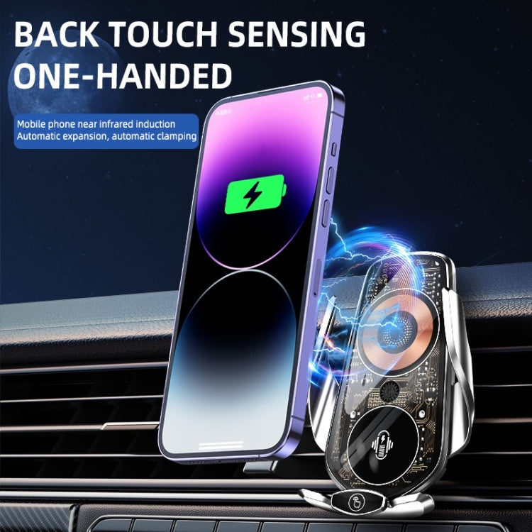 Q7 Magnetic Wireless Fast Charging Car Mobile Phone Charger Bracket with Start Button (Black)