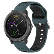 For Garmin Vivoactive3 20mm Breathable Two-Color Silicone Watch Band(Olive Green+Black)