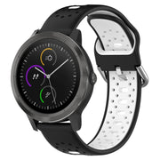 For Garmin Vivoactive3 20mm Breathable Two-Color Silicone Watch Band(Black+White)
