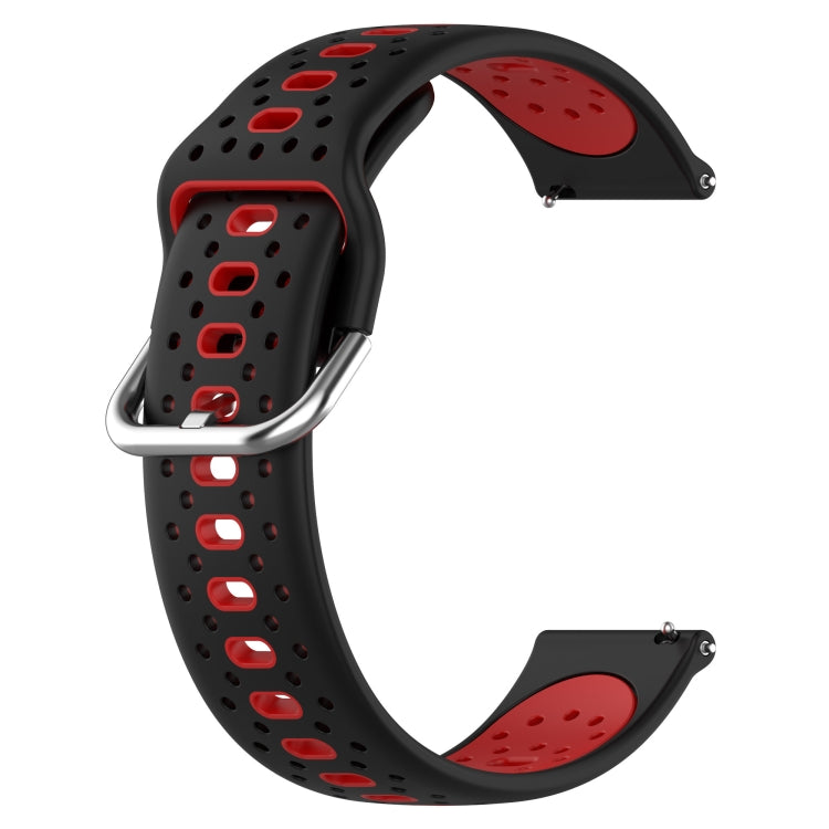 For Garmin Approach S40 20mm Breathable Two-Color Silicone Watch Band(Black+Red)