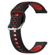 For Garmin Approach S40 20mm Breathable Two-Color Silicone Watch Band(Black+Red)