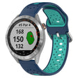 For Garmin Approach S40 20mm Breathable Two-Color Silicone Watch Band(Blue+Teal) - Watch Bands by PMC TechLife | Online Shopping South Africa | PMC TechLife