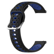 For Garmin Forerunner 158 20mm Breathable Two-Color Silicone Watch Band(Black+Blue)