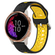 For Garmin Venu 20mm Breathable Two-Color Silicone Watch Band(Black+Yellow) - Watch Bands by PMC TechLife | Online Shopping South Africa | PMC TechLife