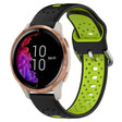 For Garmin Venu 20mm Breathable Two-Color Silicone Watch Band(Black+Lime Green) - Watch Bands by PMC TechLife | Online Shopping South Africa | PMC TechLife