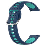 For Garmin Venu 20mm Breathable Two-Color Silicone Watch Band(Blue+Teal)