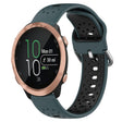 For Garmin Forerunner 645 20mm Breathable Two-Color Silicone Watch Band(Olive Green+Black) - Watch Bands by PMC TechLife | Online Shopping South Africa | PMC TechLife