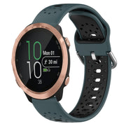 For Garmin Forerunner 645 20mm Breathable Two-Color Silicone Watch Band(Olive Green+Black)