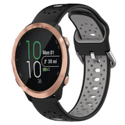 For Garmin Forerunner 645 Music 20mm Breathable Two-Color Silicone Watch Band(Black+Grey)