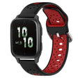 For Garmin Forerunner Sq2 20mm Breathable Two-Color Silicone Watch Band(Black+Red) - Watch Bands by PMC TechLife | Online Shopping South Africa | PMC TechLife