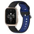 For Garmin Forerunner Sq2 Music 20mm Breathable Two-Color Silicone Watch Band(Black+Blue) - Watch Bands by PMC TechLife | Online Shopping South Africa | PMC TechLife