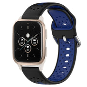 For Garmin Forerunner Sq2 Music 20mm Breathable Two-Color Silicone Watch Band(Black+Blue)