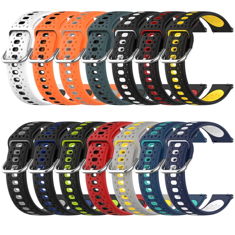 For Garmin Venu SQ 20mm Breathable Two-Color Silicone Watch Band(White+Black)
