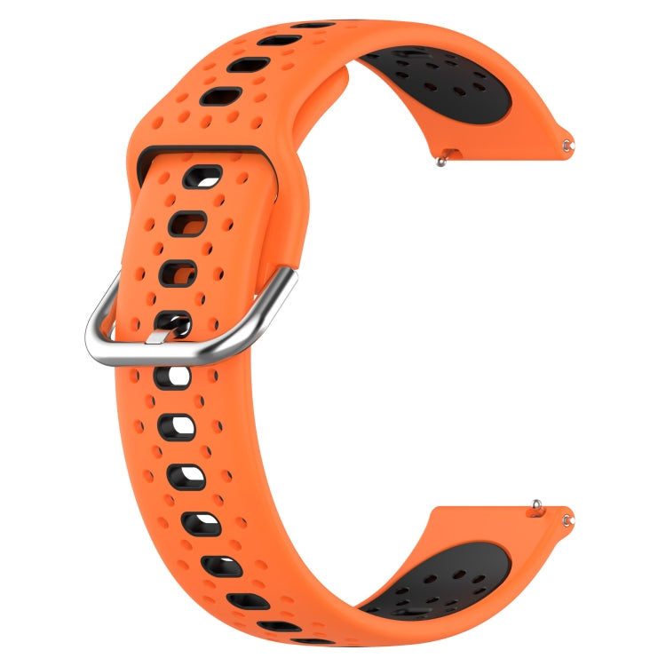 For Samsung Galaxy Watch Active 2 40mm 20mm Breathable Two-Color Silicone Watch Band(Orange+Black)
