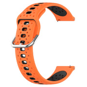 For Samsung Galaxy Watch Active 2 40mm 20mm Breathable Two-Color Silicone Watch Band(Orange+Black)