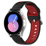 For Samsung Galaxy Watch Active 2 40mm 20mm Breathable Two-Color Silicone Watch Band(Black+Red)