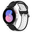 For Samsung Galaxy Watch Active 2 44mm 20mm Breathable Two-Color Silicone Watch Band(Black+White) - Watch Bands by PMC TechLife | Online Shopping South Africa | PMC TechLife