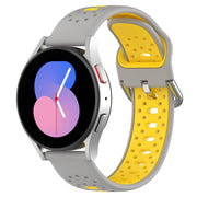 For Samsung Galaxy Watch Active 2 44mm 20mm Breathable Two-Color Silicone Watch Band(Grey+Yellow)