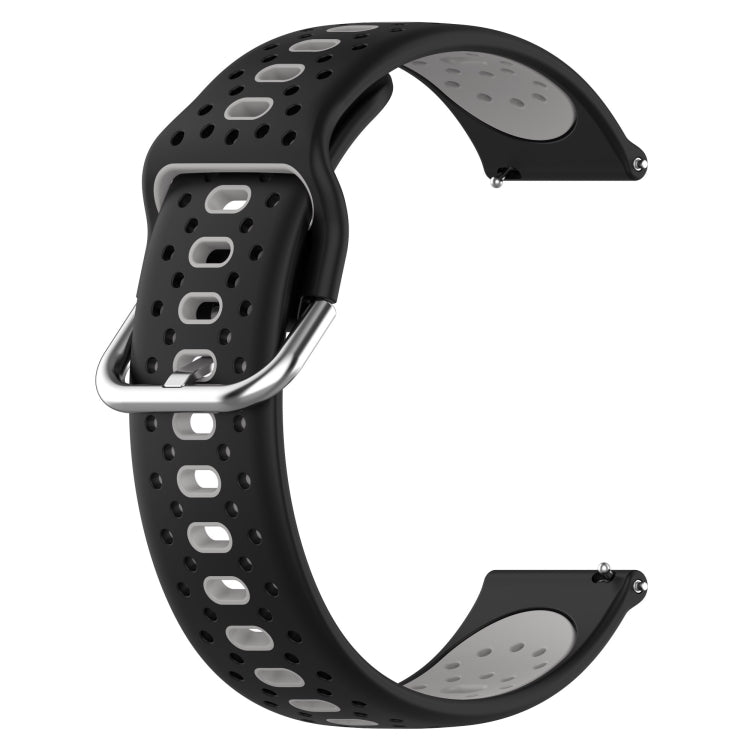 For Samsung Galaxy Watch 42mm 20mm Breathable Two-Color Silicone Watch Band(Black+Grey)