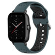 For Amazfit GTS 2E 20mm Breathable Two-Color Silicone Watch Band(Olive Green+Black) - Watch Bands by PMC TechLife | Online Shopping South Africa | PMC TechLife