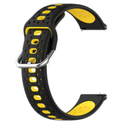For Amazfit Pop Pro 20mm Breathable Two-Color Silicone Watch Band(Black+Yellow)