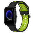 For Amazfit Pop 20mm Breathable Two-Color Silicone Watch Band(Black+Lime Green) - Watch Bands by PMC TechLife | Online Shopping South Africa | PMC TechLife