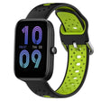 For Amazfit Bip3 20mm Breathable Two-Color Silicone Watch Band(Black+Lime Green) - Watch Bands by PMC TechLife | Online Shopping South Africa | PMC TechLife