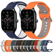 For Amazfit GTS 4 20mm Breathable Two-Color Silicone Watch Band(White+Black)