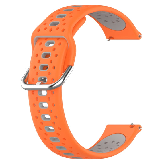 For Honor Magic Watch2 42mm 20mm Breathable Two-Color Silicone Watch Band(Orange+Grey)
