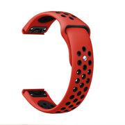 For Garmin Instinct Crossover 22mm Sports Breathable Silicone Watch Band(Red+Black)