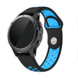 For Garmin Instinct Crossover Solar 22mm Sports Breathable Silicone Watch Band(Black+Blue) -  by PMC TechLife | Online Shopping South Africa | PMC TechLife