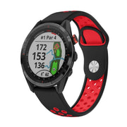 For Garmin Approach S62 22mm Sports Breathable Silicone Watch Band(Black+Red)